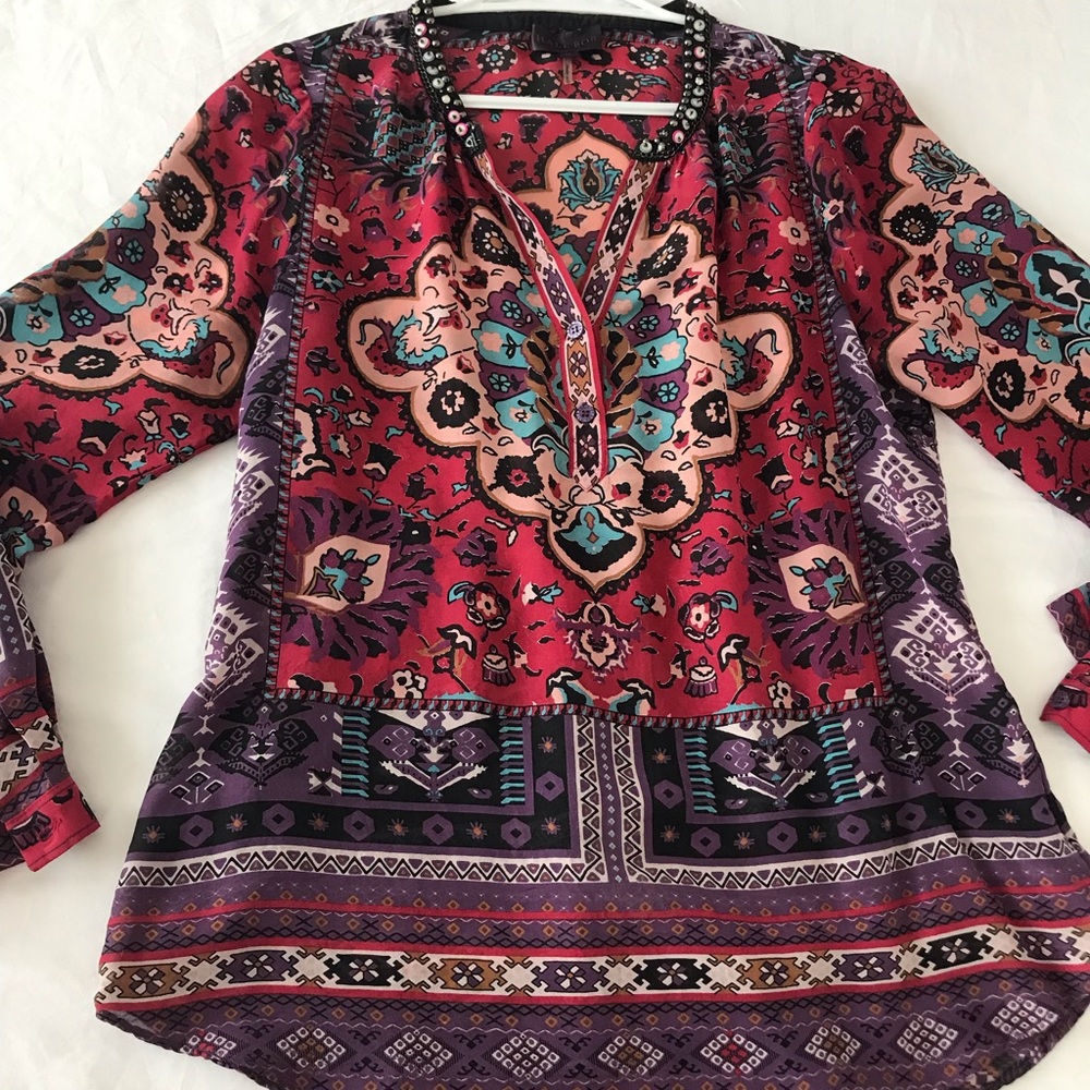 Hale Bob 100% silk blouse